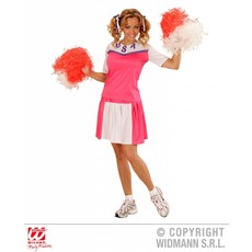 Cheerleader pakje dames roze/wit