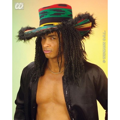 Funky Rasta Hoed Met Pluche Rand