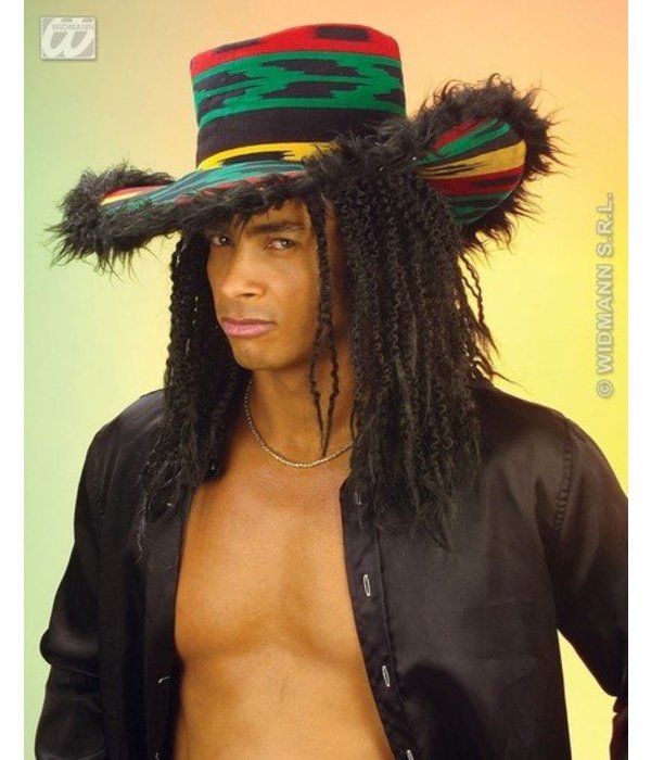 Funky Rasta Hoed Met Pluche Rand