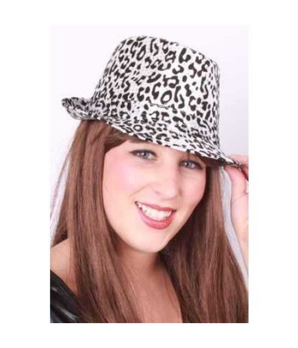 Hoed paillette print zilver