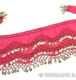 Ceintuur buikdanseres roze met gouden muntjes