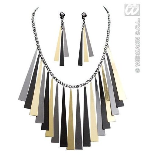 Egyptische ketting en oorring set