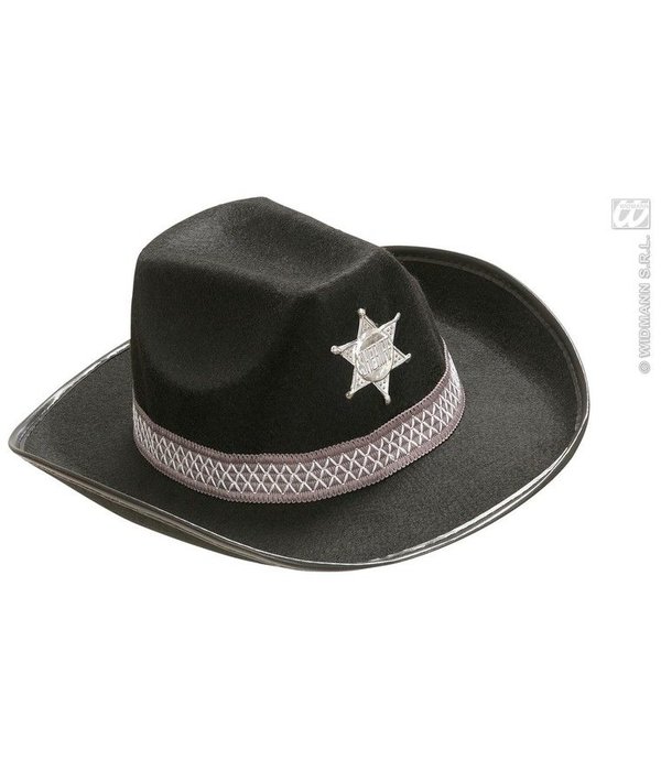 Hoed Sheriff kind zwart Deluxe