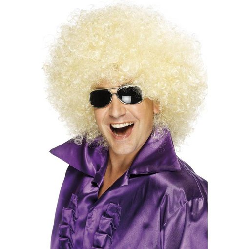 Pruik Afro new look blond