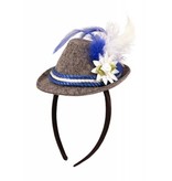 Tiara mini hoedje blauw oktoberfest