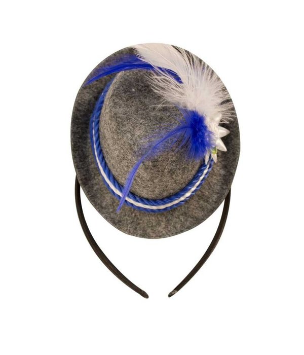 Tiara mini hoedje blauw oktoberfest