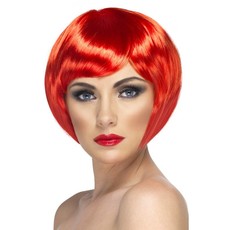 Glamour pruik bobline rood