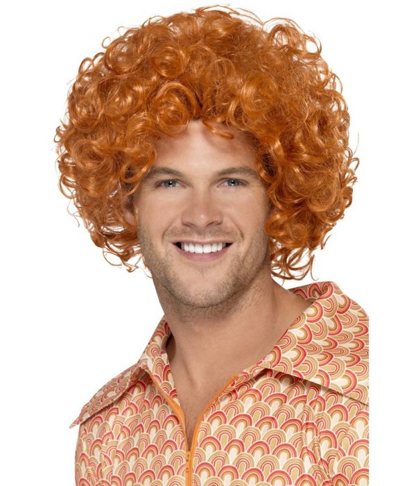 Curly Afro Ginger pruik