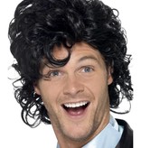 80's high school pruik zwart