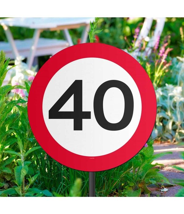 40 Jaar Verkeersbord Tuinbord