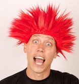 Pruik Electric shock rood