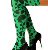 Stay-up kousen groen met zwarte vlekken