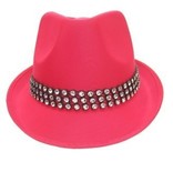 Kojakhoed pink met strass-band
