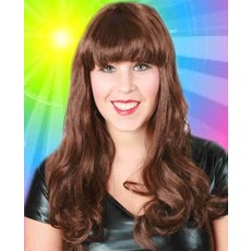 Pruik sensation long style bruin