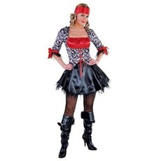 Sexy Piratendame Jurk met doodshoofden deluxe