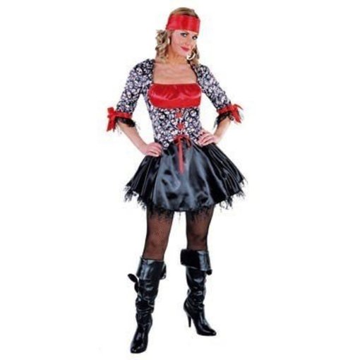 Sexy Piratendame Jurk met doodshoofden deluxe