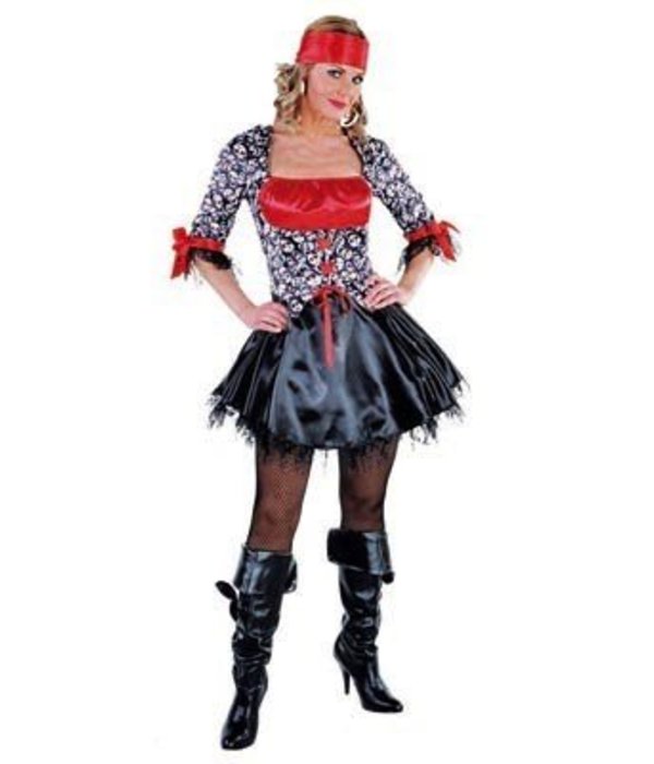 Sexy Piratendame Jurk met doodshoofden deluxe