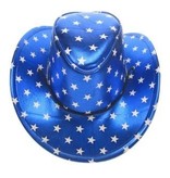 Stetsonhoed metallic blauw met sterren