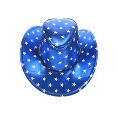 Stetsonhoed metallic blauw met sterren