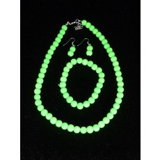 Ketting-Armband-Oorbellen Fluor Groen