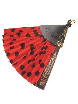 Spaanse waaier rood/zwart afbeelding