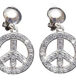 Peace and Love oorbellen Strass