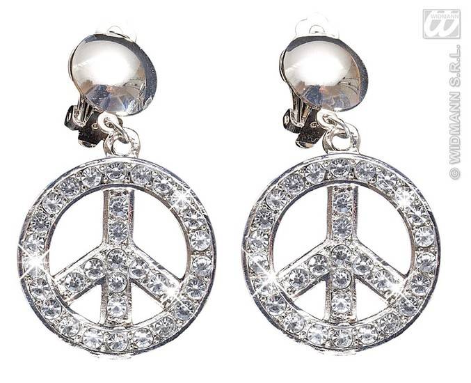 Peace and Love oorbellen Strass