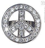 Peace and Love ring strass