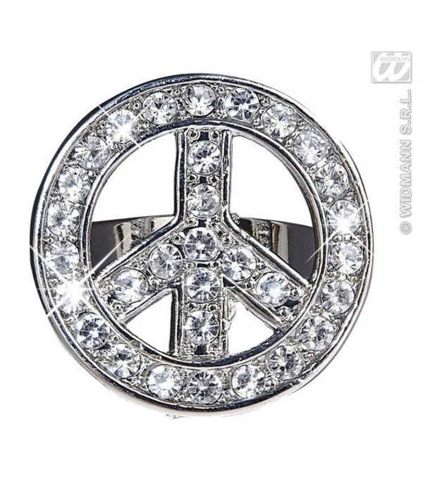 Peace and Love ring strass