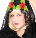 Spaanse hoed met kant + bloem