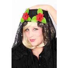 Spaanse hoed met kant + bloem