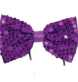 Strikje paars pailletten