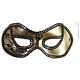 Oogmasker zwart/goud met kant op ogen