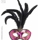 Glitter oogmasker met stenen roze