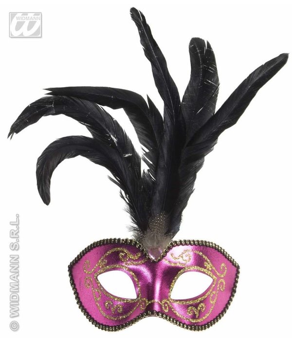 Glitter oogmasker met stenen roze