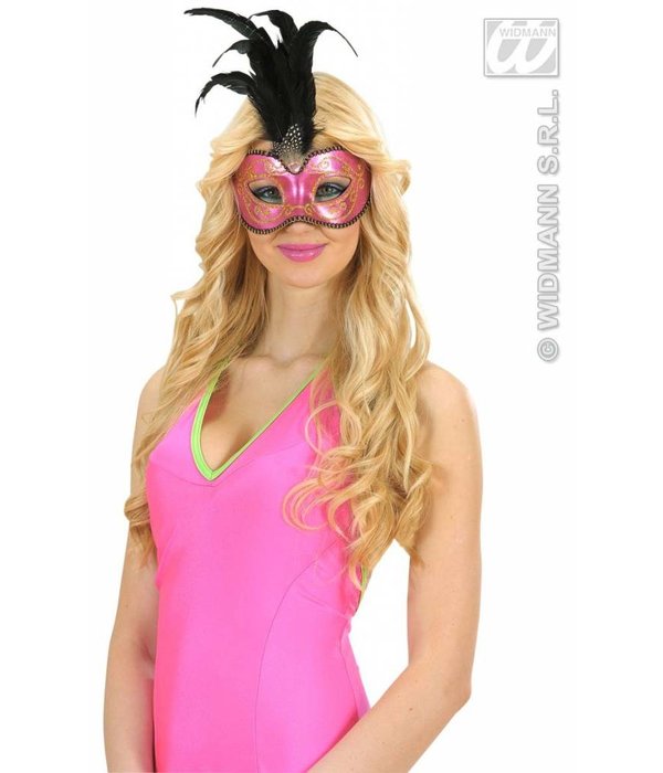 Glitter oogmasker met stenen roze