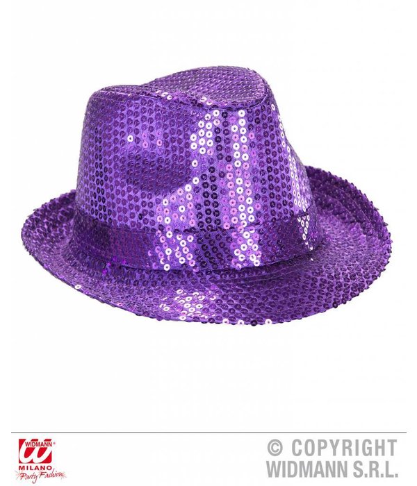 Paarse glitterhoed