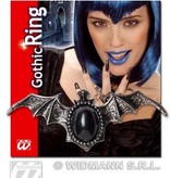 Ring vleermuis met zwarte gemsteen