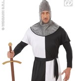 Kap middeleeuwse strijder metalic volwassen