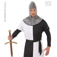 Kap middeleeuwse strijder metalic volwassen