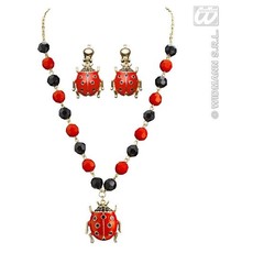 Ketting met oorbellen Lieveheersbeestje