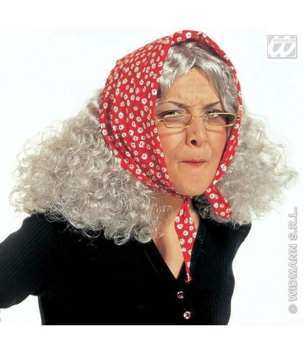Oma-Heksenpruik met hoofddoek