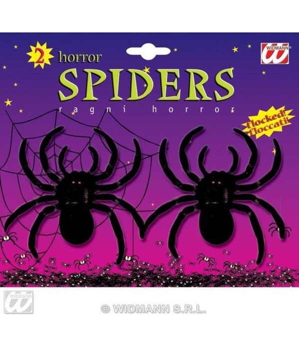 2 fluwelen spinnen 10cm