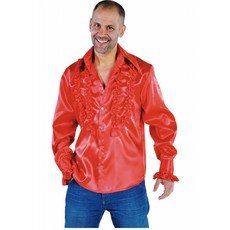 Blouse disco ruches populair rood