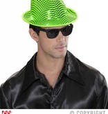 Fedora hoed vierkante pailletten groen