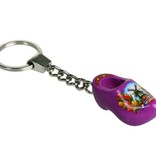 Sleutelhanger 1 klompje paars 4cm