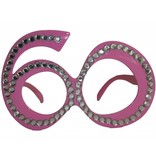 60 Jaar Bril Roze Diamantframe