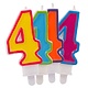 Kaars cijfer 4 in vrolijke kleuren