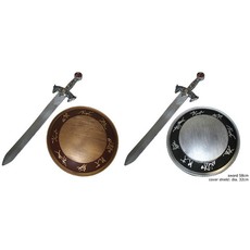 Wapenset schild & zwaard Ridder Deluxe brons/zilverkleurig