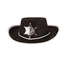 Cowboy hoedje kind zwart 52 cm